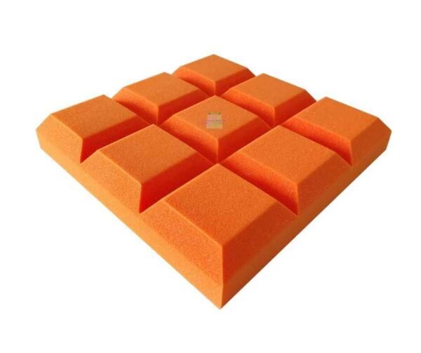 Bevel Grid Acoustic PU Foam – Orange